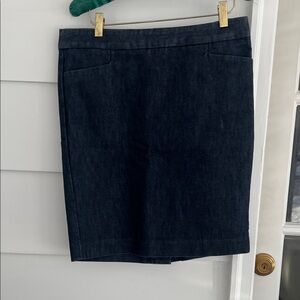 *Vintage Express Dark Denim Pencil Skirt with button back